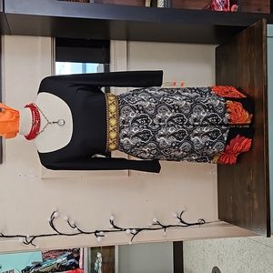 Uncle Frank black multi print dress